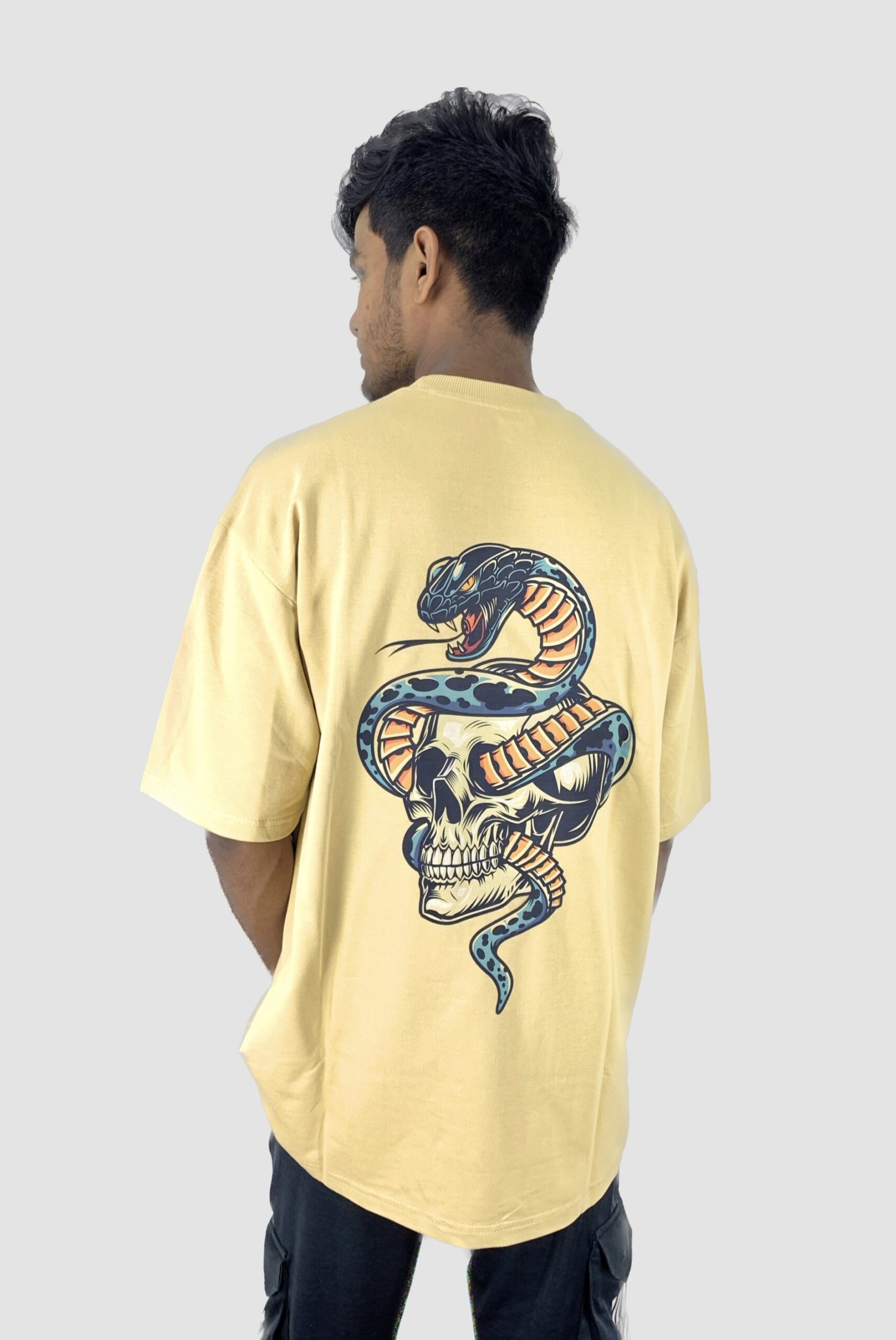 Snake and Skeleton design Oversized Tshirt